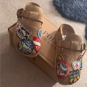 Polo by Ralph Lauren Tan Loafers with Colorful Patches